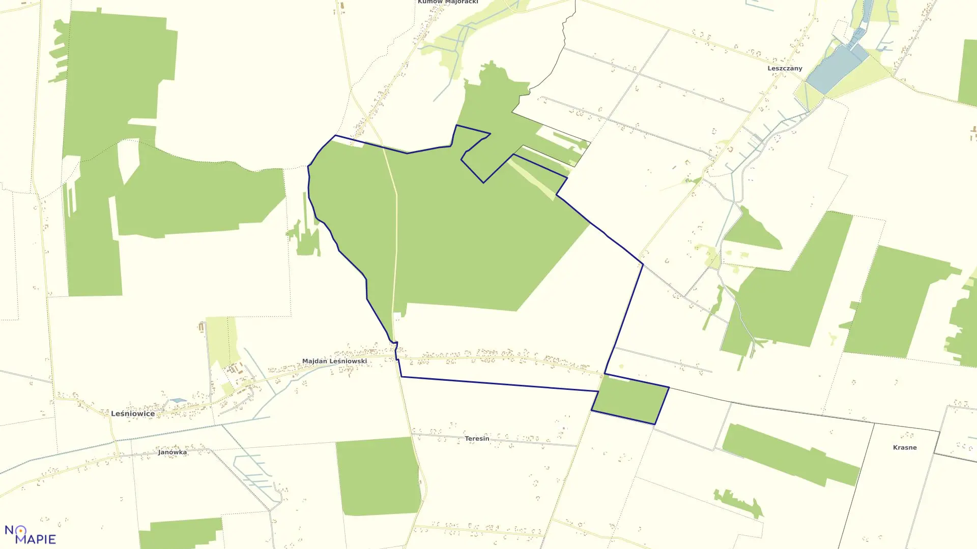 Mapa obrębu ALOJZÓW w gminie Leśniowice